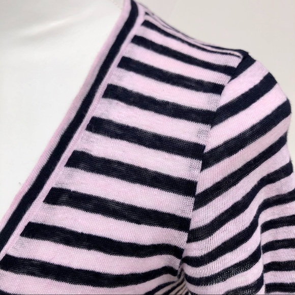 J. Crew Linen V-neck pocket T-shirt in stripe - Picture 6 of 9